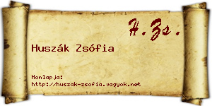 Huszák Zsófia névjegykártya
